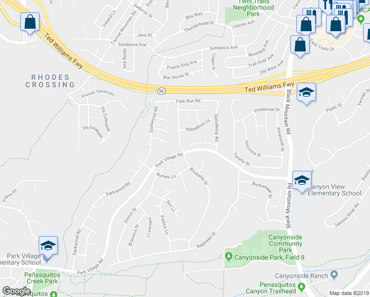 map of restaurants, bars, coffee shops, grocery stores, and more near in San Diego