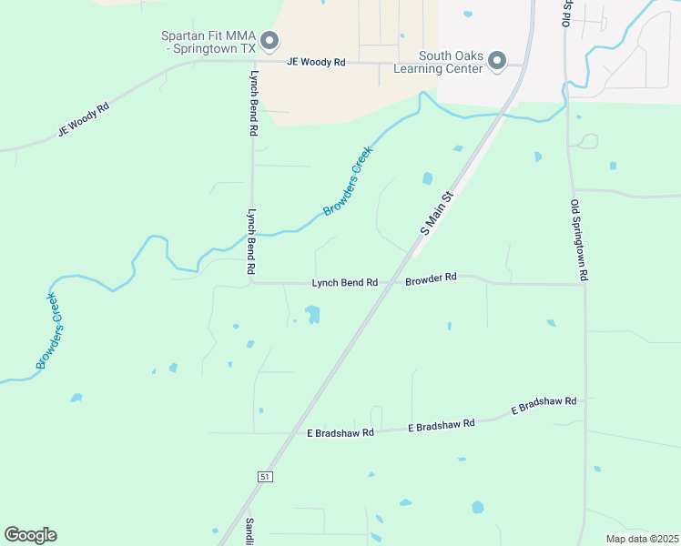 map of restaurants, bars, coffee shops, grocery stores, and more near 250 Lynch Bend Road in Springtown
