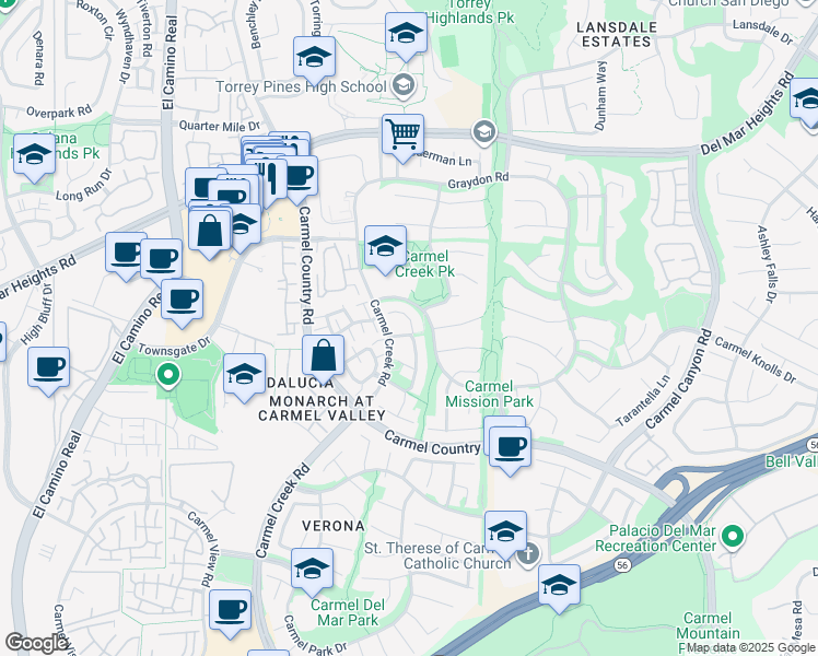 map of restaurants, bars, coffee shops, grocery stores, and more near 4240 Camino Sandoval in San Diego