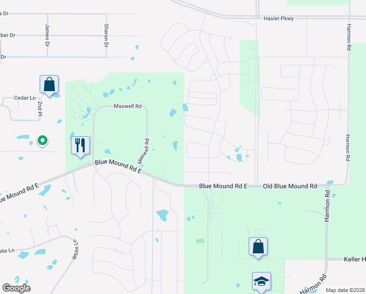 map of restaurants, bars, coffee shops, grocery stores, and more near 1662 Shady Banks Drive in Fort Worth