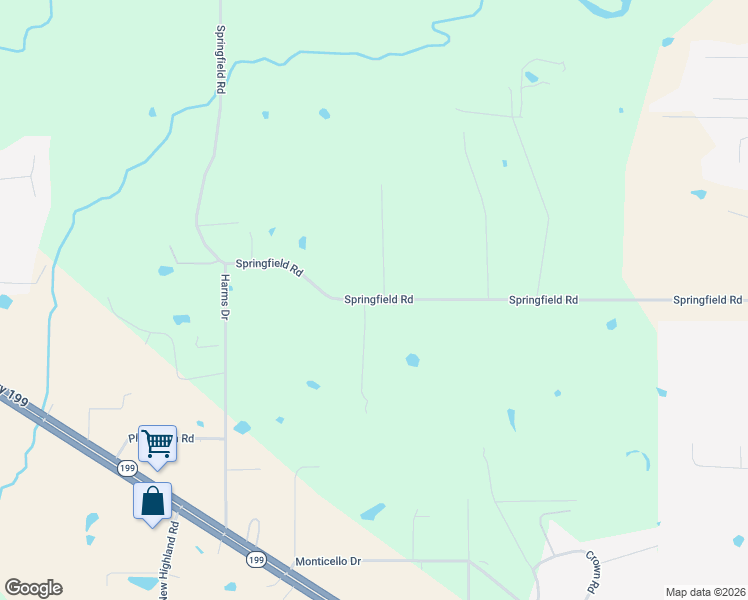 map of restaurants, bars, coffee shops, grocery stores, and more near 3261 Springfield Road in Springtown