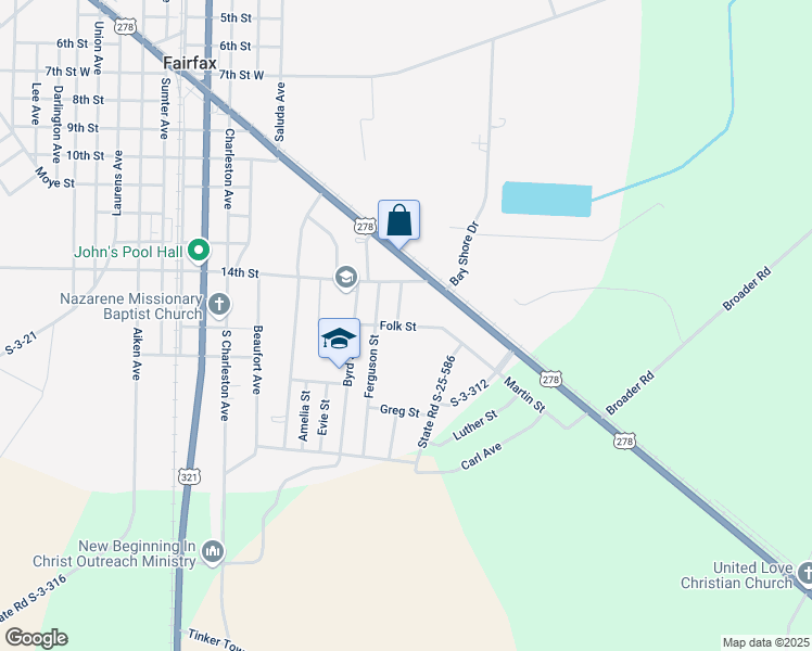 map of restaurants, bars, coffee shops, grocery stores, and more near 227 Middle in Fairfax
