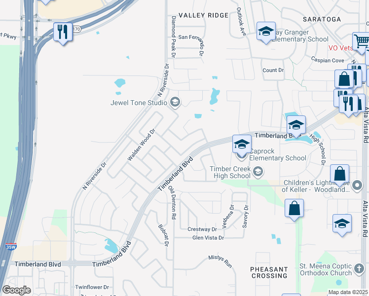 map of restaurants, bars, coffee shops, grocery stores, and more near 2937 Milby Oaks Drive in Fort Worth