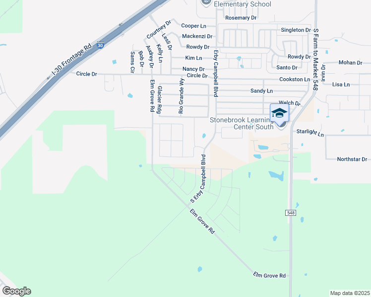 map of restaurants, bars, coffee shops, grocery stores, and more near 2000-2598 Elm Grove Road in Royse City