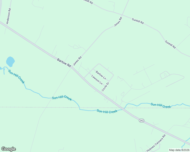 map of restaurants, bars, coffee shops, grocery stores, and more near 65 Lawson Lane in Sandersville