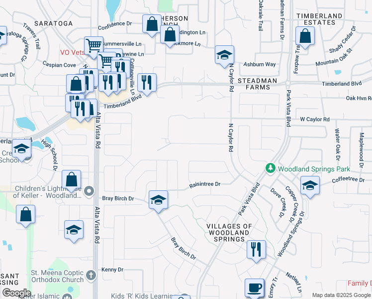 map of restaurants, bars, coffee shops, grocery stores, and more near 4829 Sunset Circle North in Fort Worth