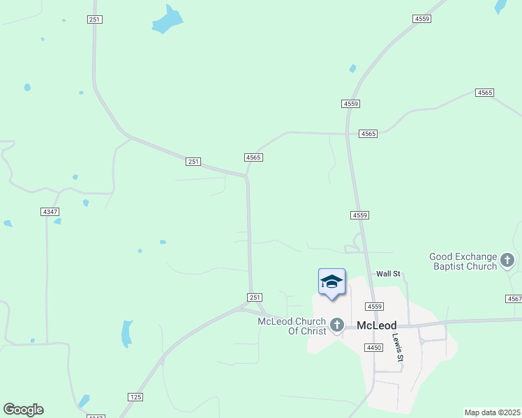 map of restaurants, bars, coffee shops, grocery stores, and more near 11375 Farm to Market 251 in Bivins