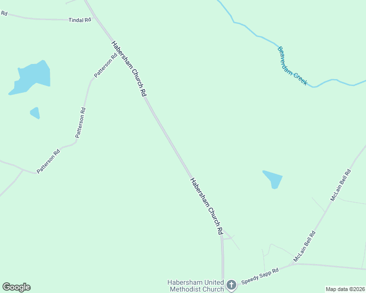map of restaurants, bars, coffee shops, grocery stores, and more near 837 Habersham Church Road in Sardis