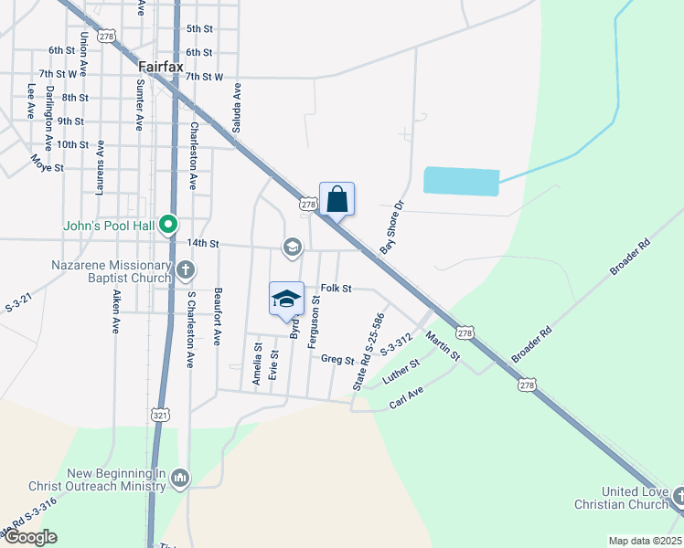 map of restaurants, bars, coffee shops, grocery stores, and more near 227 Middle in Fairfax