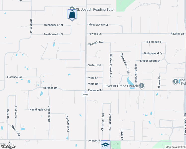 map of restaurants, bars, coffee shops, grocery stores, and more near 2012 Vista Lane in Keller