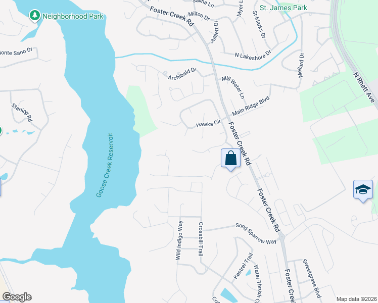 map of restaurants, bars, coffee shops, grocery stores, and more near 7464 Hawks Circle in Hanahan