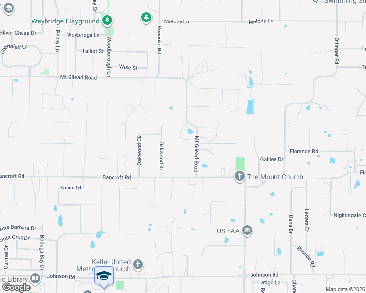 map of restaurants, bars, coffee shops, grocery stores, and more near 1518 Mount Gilead Road in Keller