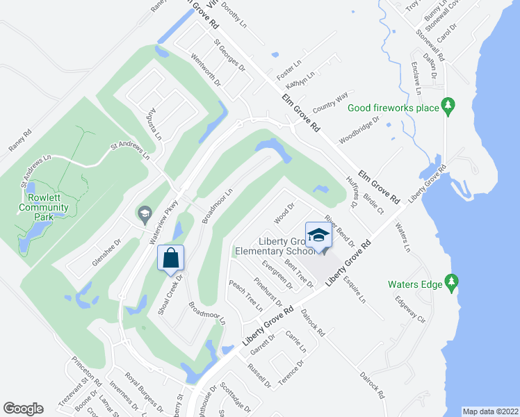 map of restaurants, bars, coffee shops, grocery stores, and more near 10118 Fairway Vista Drive in Rowlett