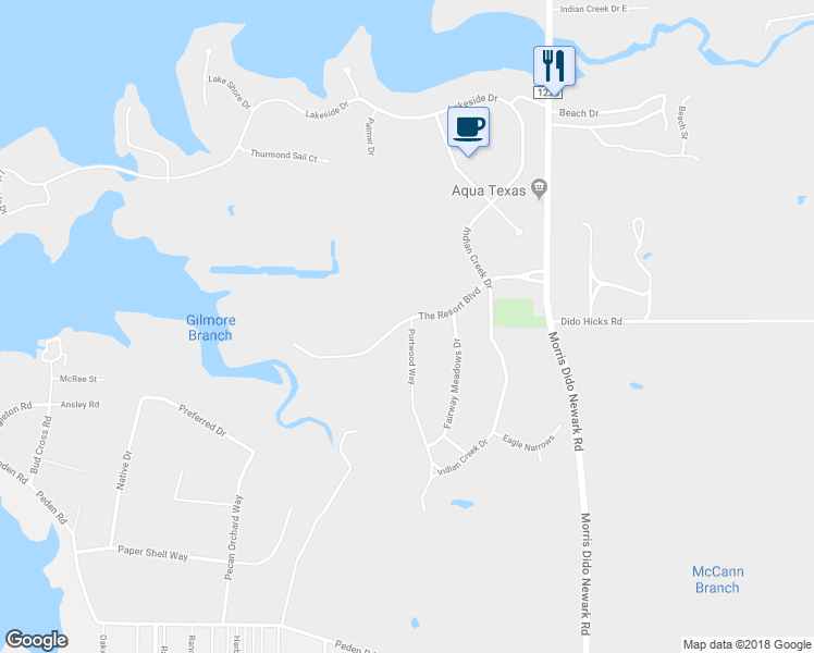 map of restaurants, bars, coffee shops, grocery stores, and more near 2101 Portwood Way in Fort Worth