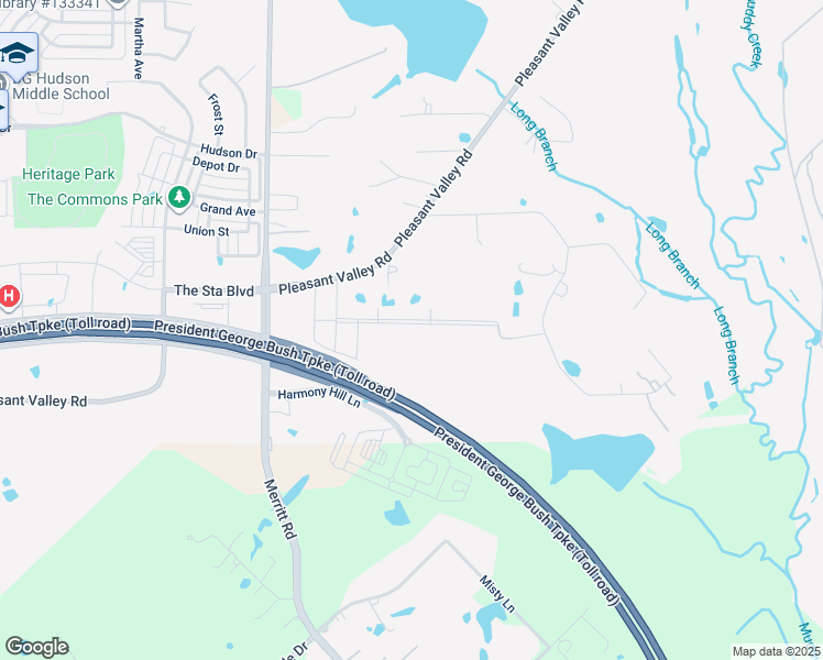 map of restaurants, bars, coffee shops, grocery stores, and more near 3130 Pleasant Valley Road in Sachse