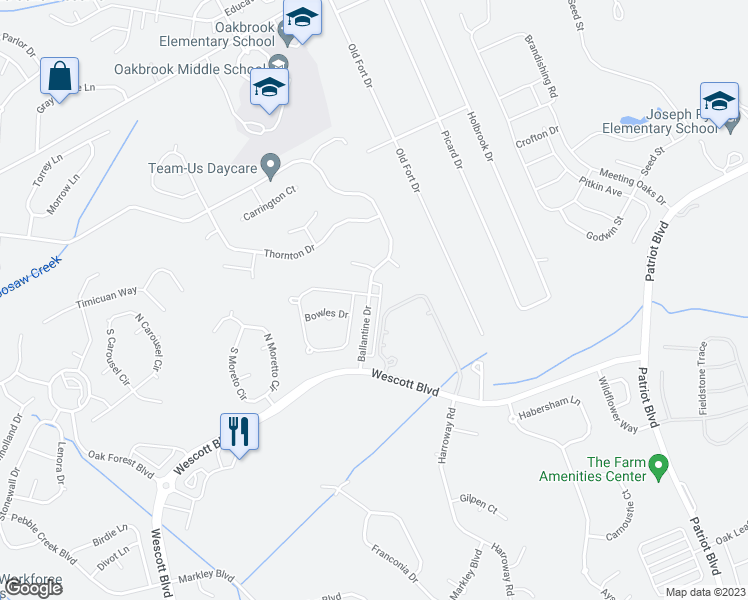 map of restaurants, bars, coffee shops, grocery stores, and more near 4962 Ballantine Drive in Summerville