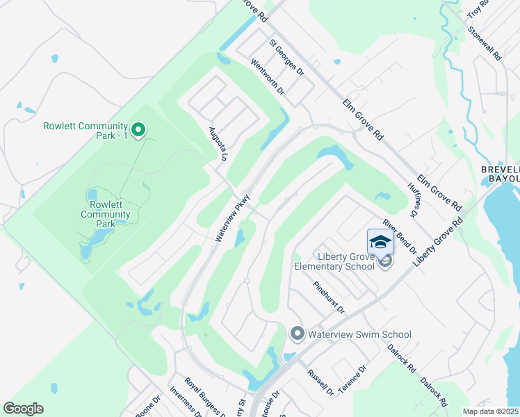 map of restaurants, bars, coffee shops, grocery stores, and more near 8309 Saint Andrews Lane in Rowlett