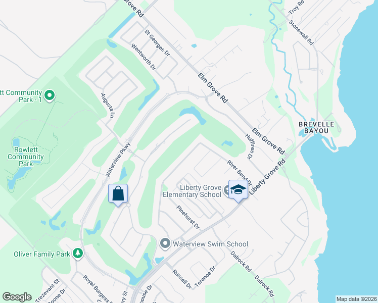 map of restaurants, bars, coffee shops, grocery stores, and more near 10317 Fairway Vista Drive in Rowlett