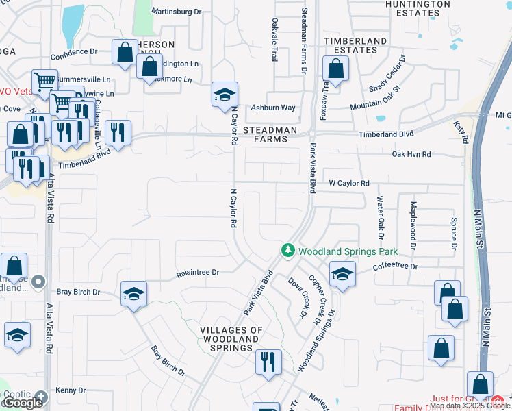 map of restaurants, bars, coffee shops, grocery stores, and more near 12424 Shale Drive in Fort Worth