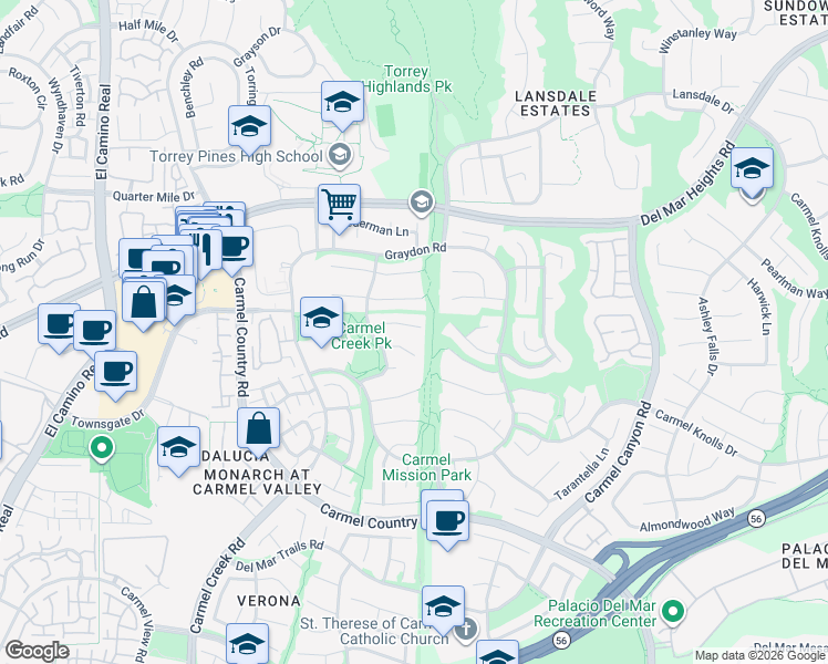 map of restaurants, bars, coffee shops, grocery stores, and more near 4243 Corte Famosa in San Diego