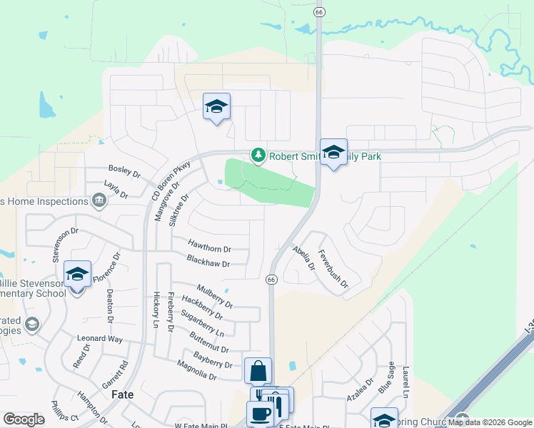 map of restaurants, bars, coffee shops, grocery stores, and more near 237 Roscoe Drive in Rockwall