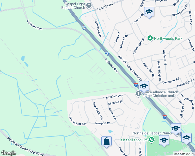 map of restaurants, bars, coffee shops, grocery stores, and more near 2904 Nantuckett Avenue in Charleston