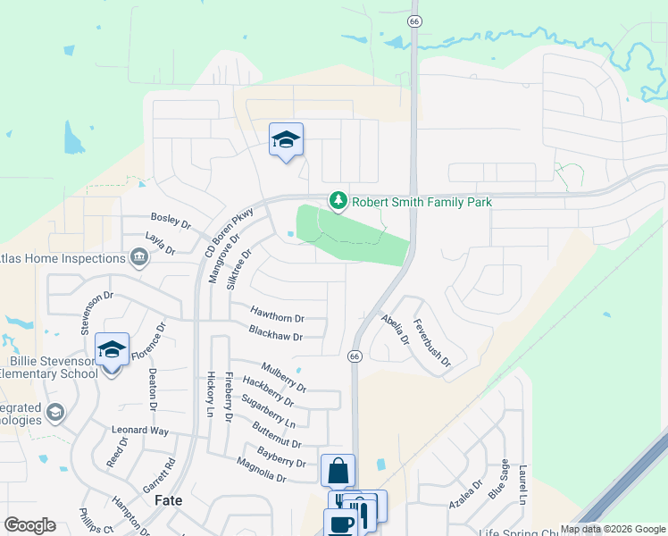 map of restaurants, bars, coffee shops, grocery stores, and more near 237 Roscoe Drive in Rockwall