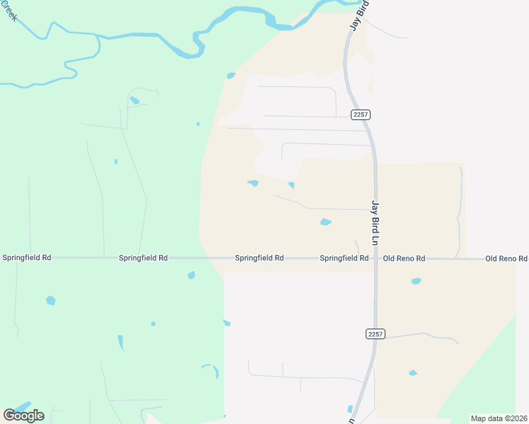map of restaurants, bars, coffee shops, grocery stores, and more near 3603 Springfield Road in Springtown