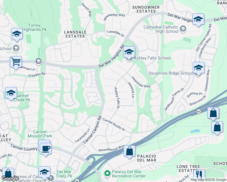 map of restaurants, bars, coffee shops, grocery stores, and more near 4970 Beauchamp Court in San Diego
