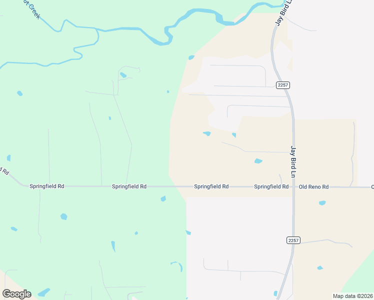 map of restaurants, bars, coffee shops, grocery stores, and more near 3601 Springfield Road in Springtown