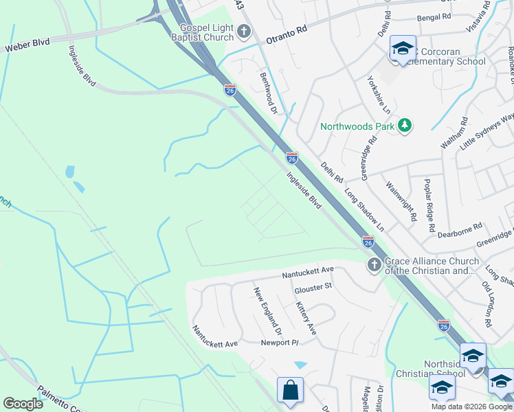 map of restaurants, bars, coffee shops, grocery stores, and more near 3001 Cypress Lake Road in North Charleston