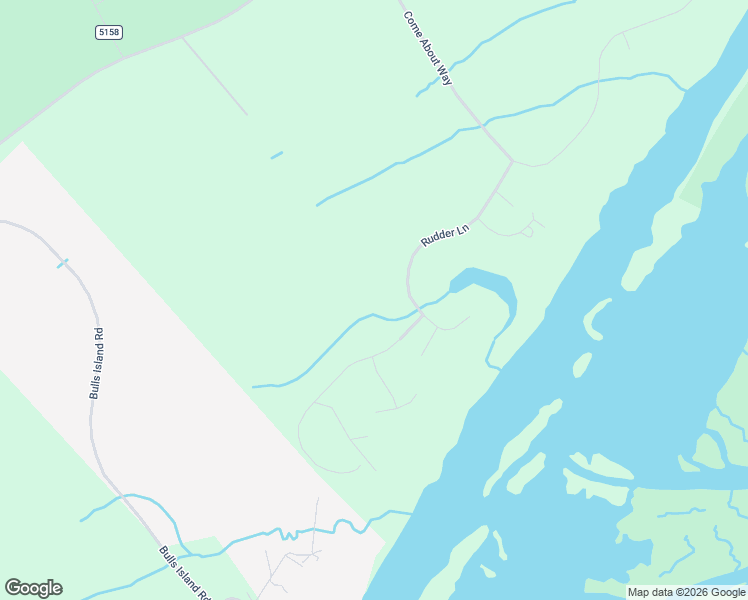 map of restaurants, bars, coffee shops, grocery stores, and more near 6154 Rudder Lane in Awendaw