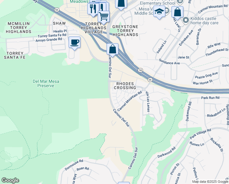 map of restaurants, bars, coffee shops, grocery stores, and more near 12660 Stella Lane in San Diego