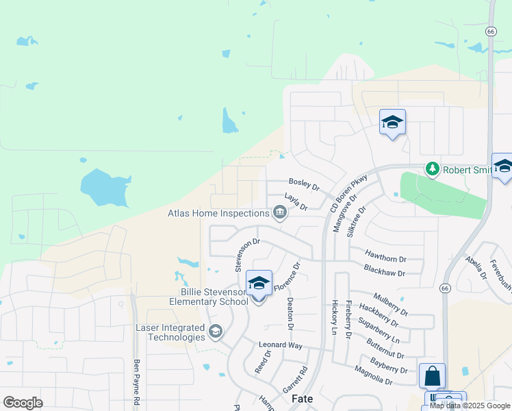 map of restaurants, bars, coffee shops, grocery stores, and more near 929 Birch Drive in Rockwall