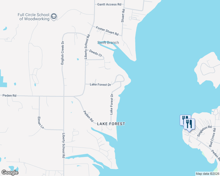 map of restaurants, bars, coffee shops, grocery stores, and more near 12451 Lake Forest Drive in Azle
