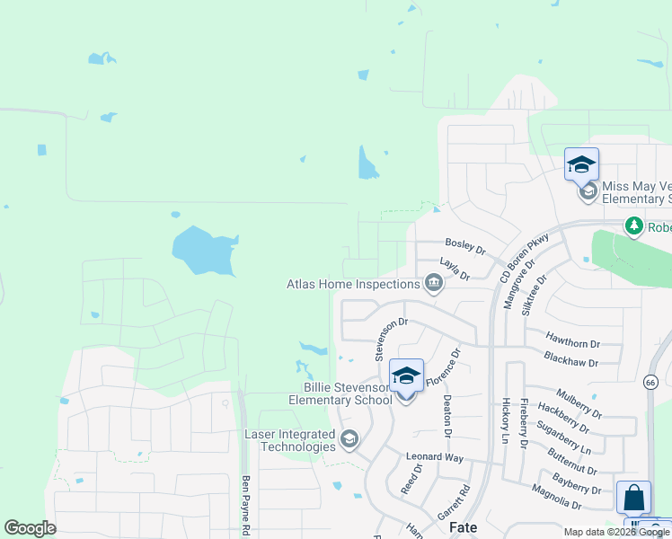 map of restaurants, bars, coffee shops, grocery stores, and more near North Country Lane in Rockwall