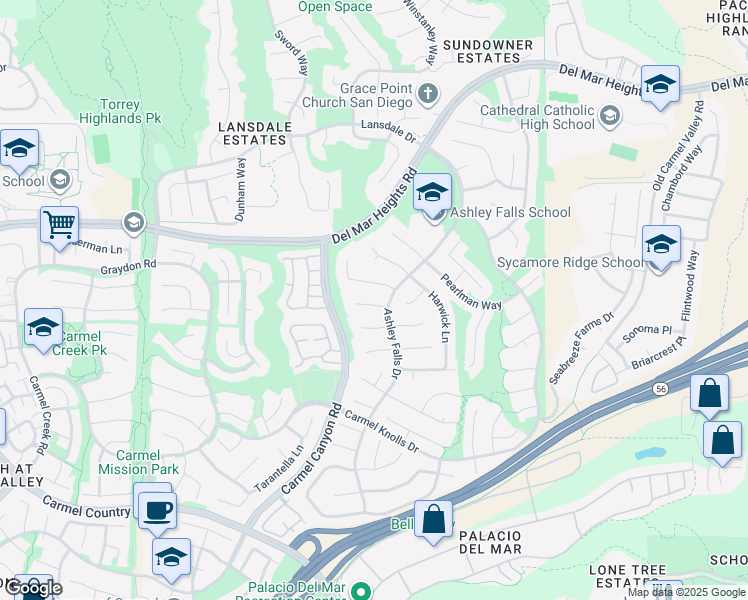 map of restaurants, bars, coffee shops, grocery stores, and more near 4970 Beauchamp Court in San Diego