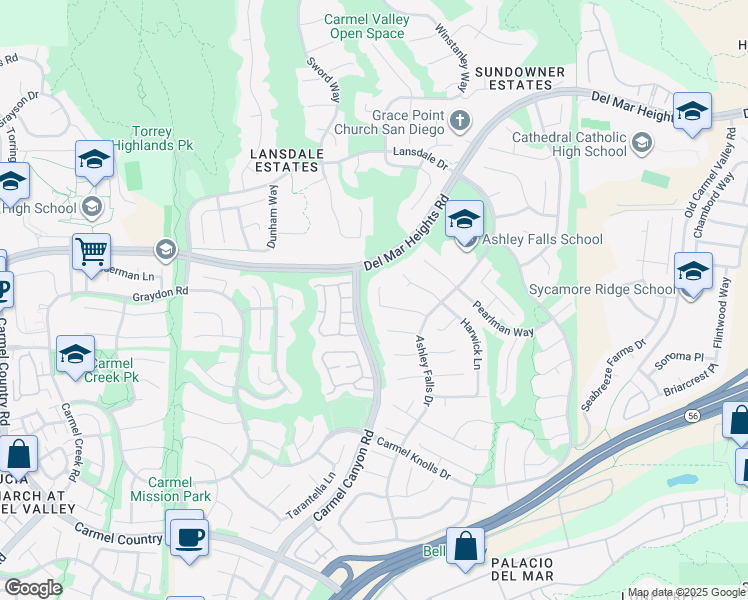 map of restaurants, bars, coffee shops, grocery stores, and more near 4939 Concannon Court in San Diego