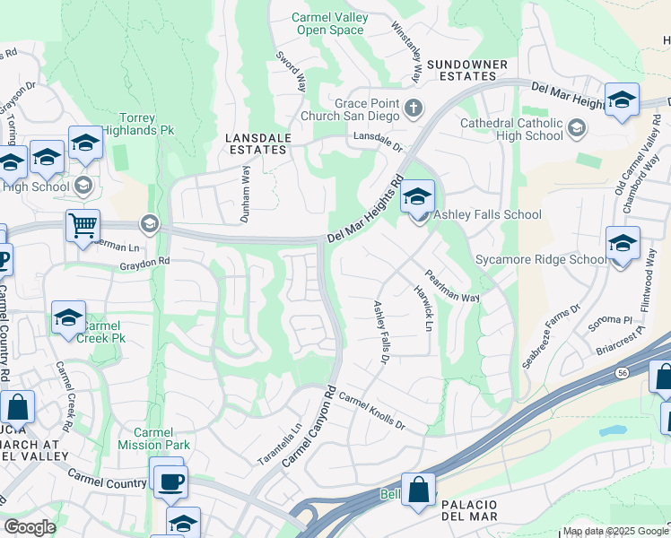 map of restaurants, bars, coffee shops, grocery stores, and more near 4939 Concannon Court in San Diego