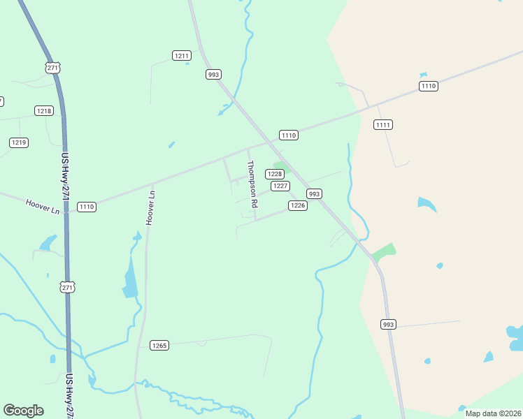 map of restaurants, bars, coffee shops, grocery stores, and more near 215 County Road 1222 in Pittsburg