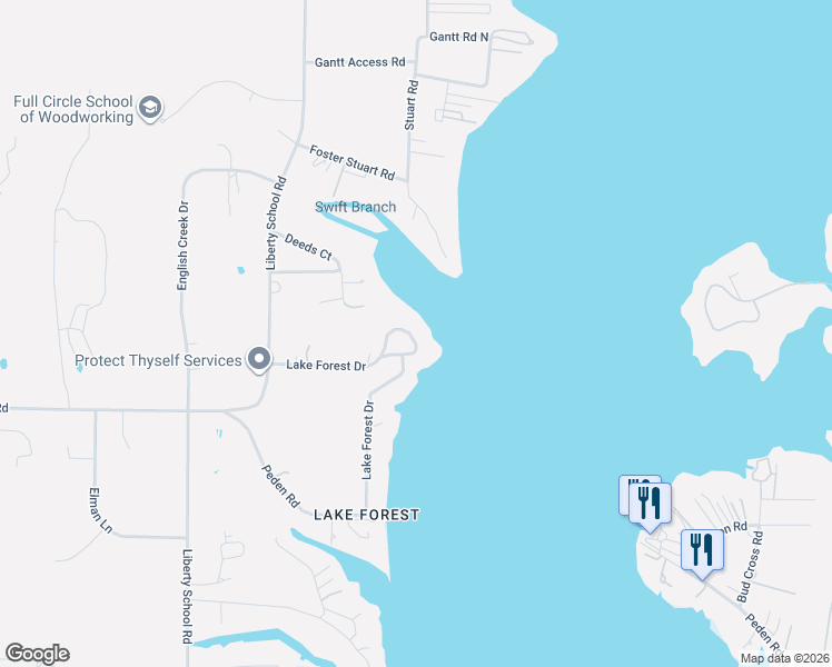 map of restaurants, bars, coffee shops, grocery stores, and more near 12436 Lake Forest Drive in Azle