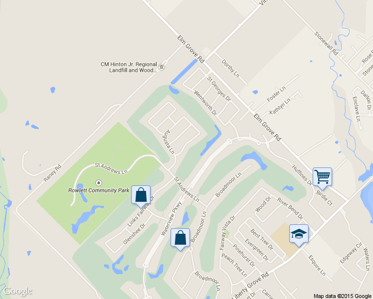 map of restaurants, bars, coffee shops, grocery stores, and more near 10502 Woodlands Trail in Rowlett