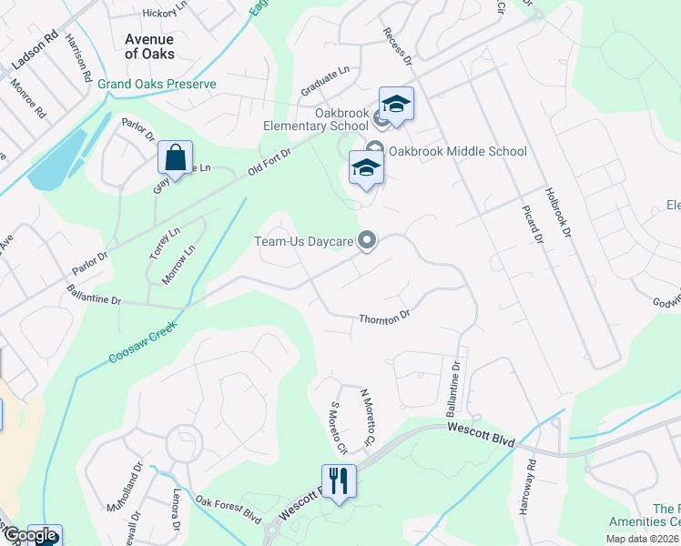 map of restaurants, bars, coffee shops, grocery stores, and more near 5059 Ballantine Drive in Summerville