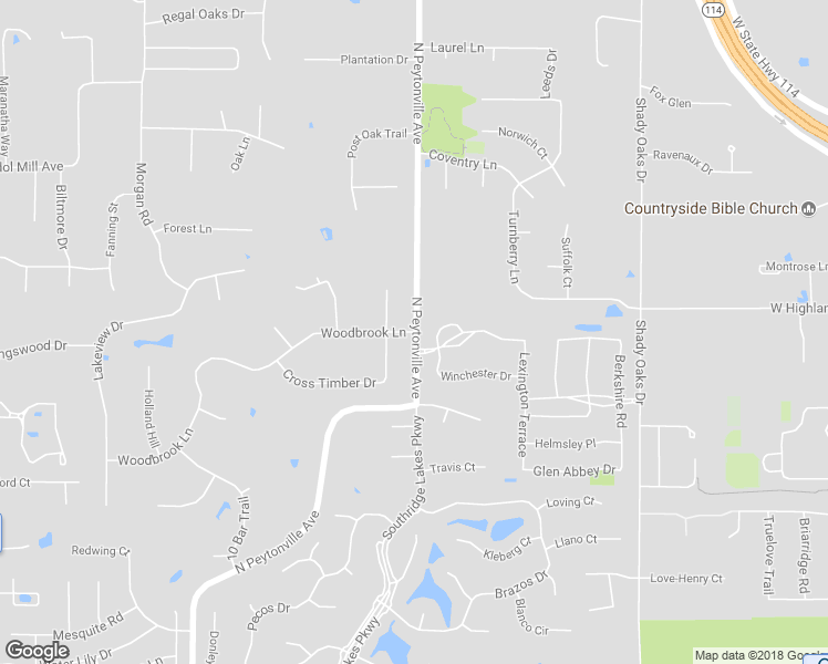 map of restaurants, bars, coffee shops, grocery stores, and more near 1301 Woodbrook Lane in Southlake