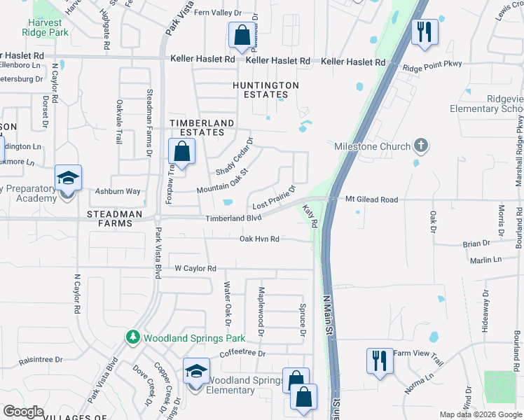 map of restaurants, bars, coffee shops, grocery stores, and more near 12628 Harvest Grove Drive in Fort Worth