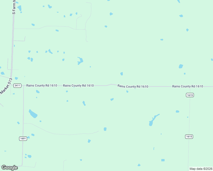 map of restaurants, bars, coffee shops, grocery stores, and more near Rains County Road 1610 in Lone Oak