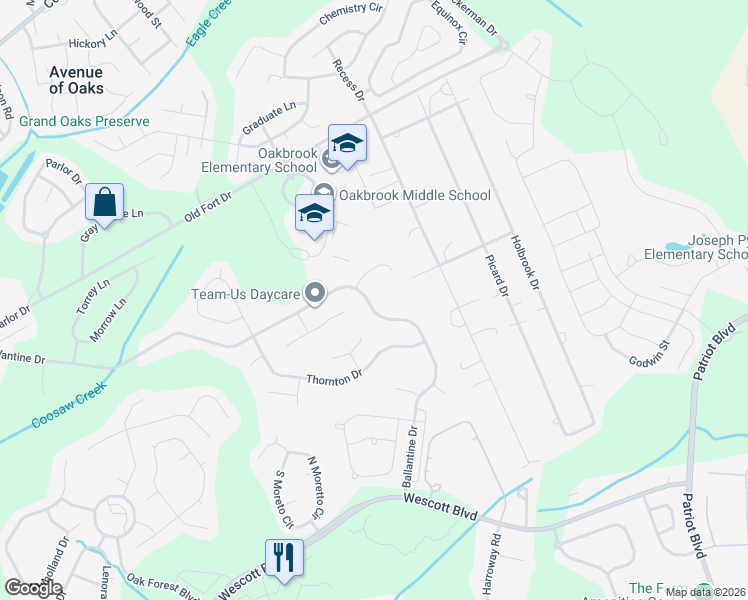 map of restaurants, bars, coffee shops, grocery stores, and more near 5032 Ballantine Drive in Summerville