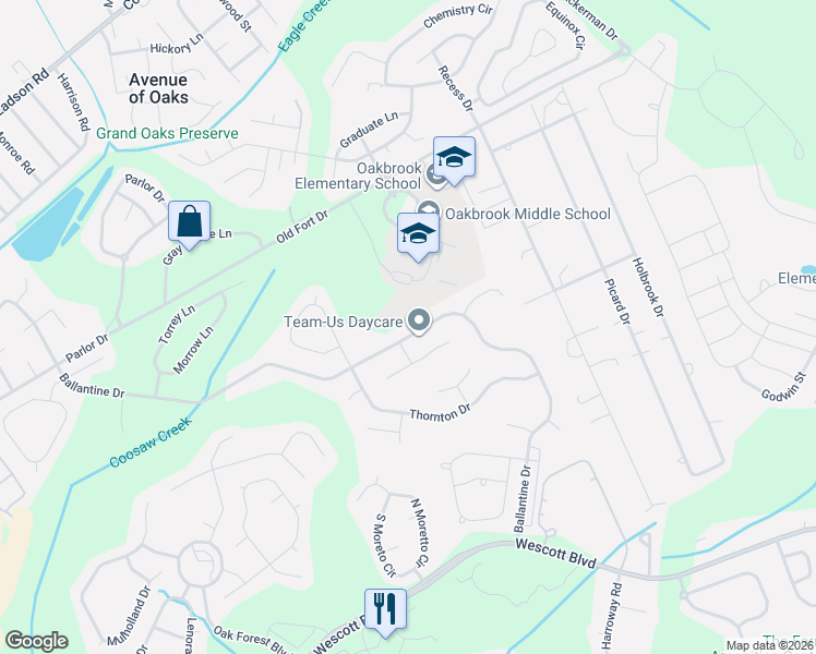 map of restaurants, bars, coffee shops, grocery stores, and more near 5062 Ballantine Drive in Summerville