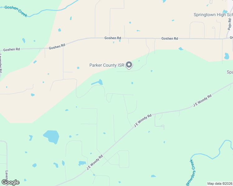 map of restaurants, bars, coffee shops, grocery stores, and more near 118 West Jake Street in Springtown