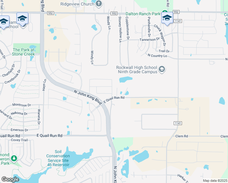 map of restaurants, bars, coffee shops, grocery stores, and more near 2010 Bailey Drive in Rockwall